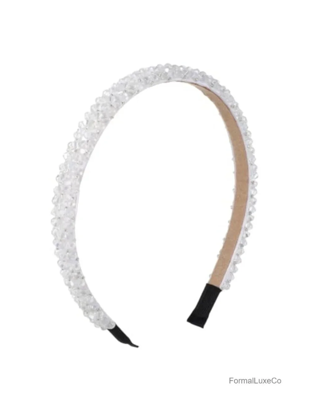 Crystal Rhinestone Headband for Women, Sparkly Beaded Hair Hoop, Fancy Dressy